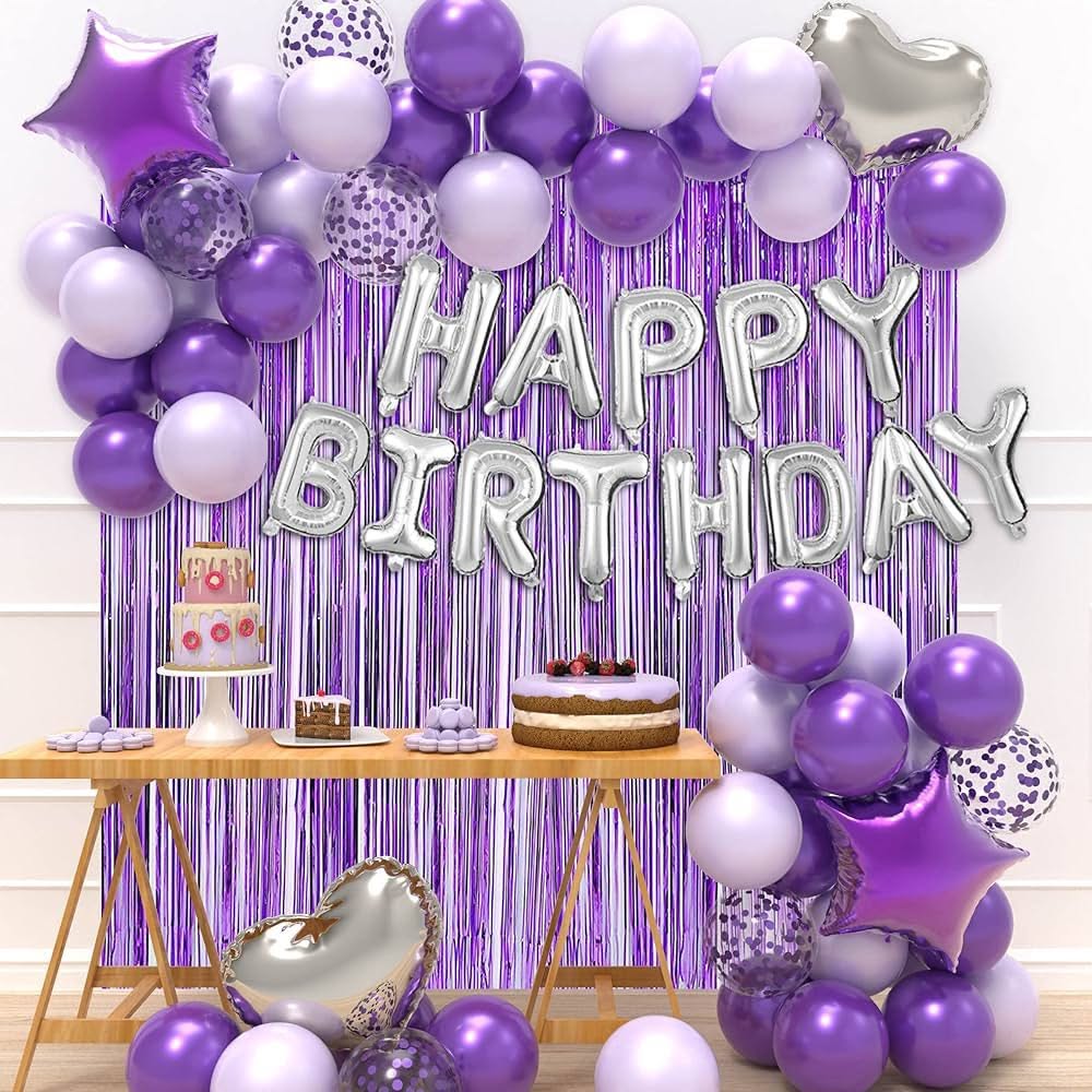 Happy Birthday Purple Foil Combo