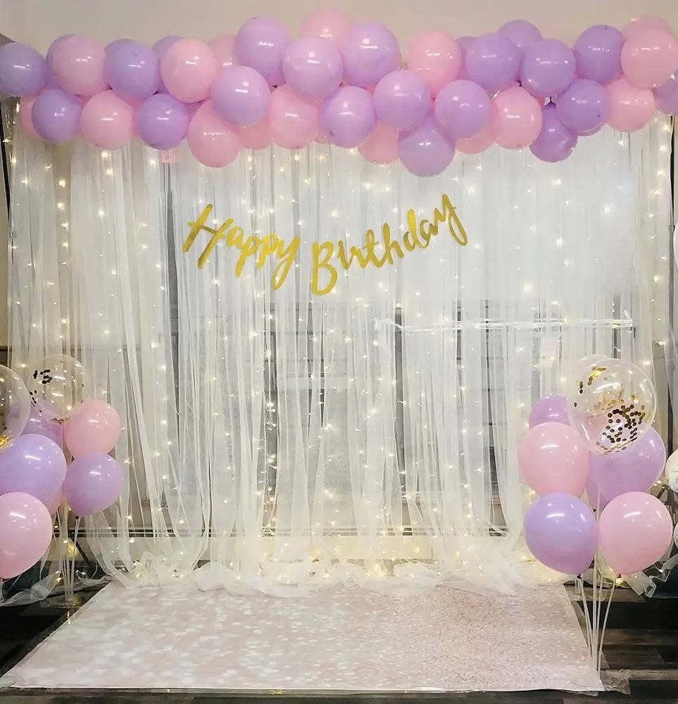 Pink & Purple Princess Theme Birthday Decoration HBD0039