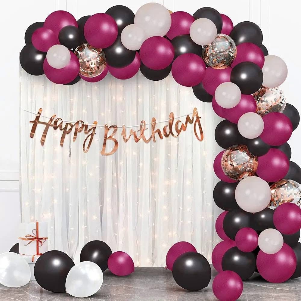 Dark Pink Birthday Decor Set HBD42