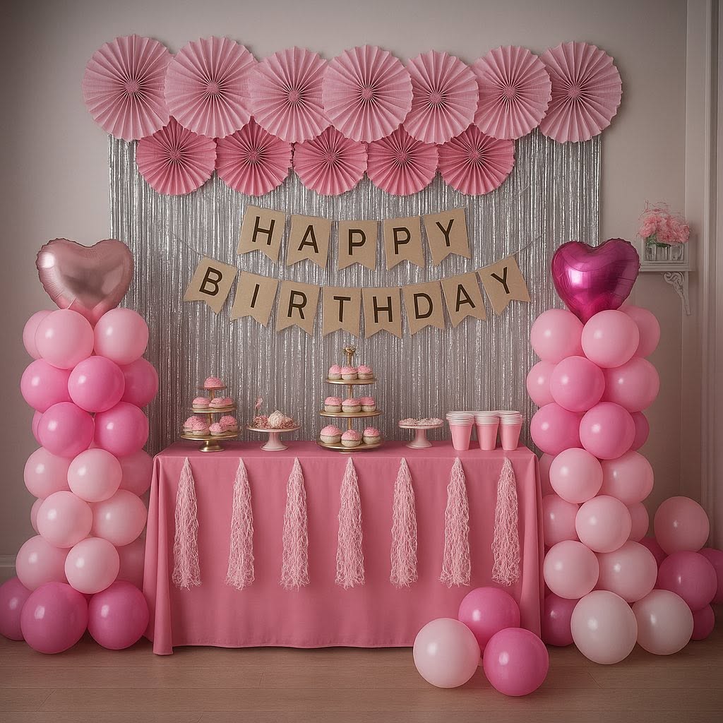 Birthday Decoration Package - Baby Pink Theme HBD0071