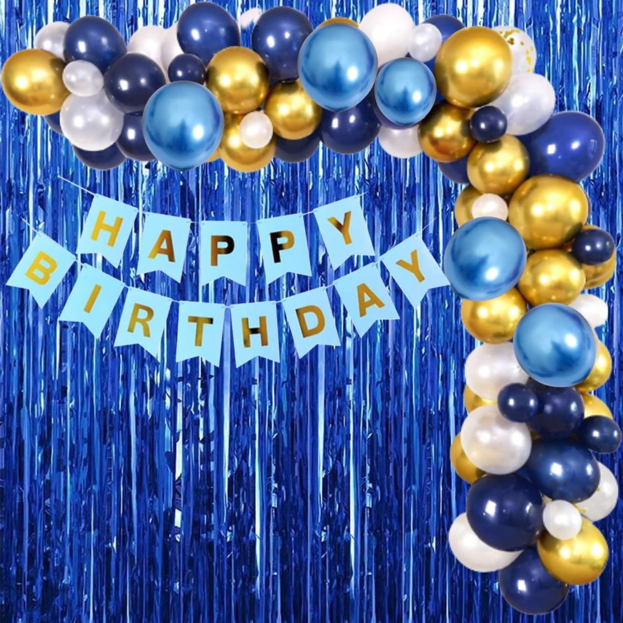 Blue & Golden Theme Birthday Combo HBD0077